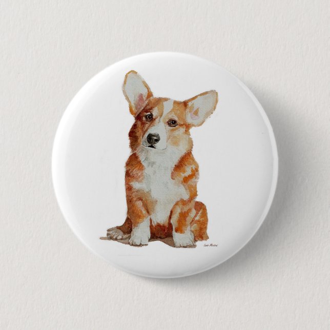 Corgi welsh puppy button (Front)