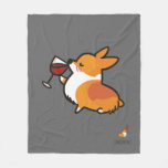 Corgi Wine Fleece Blanket