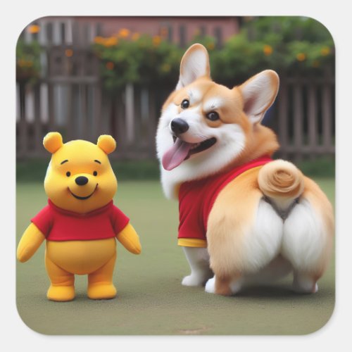 Corgi Winnie the Pooh V1 Sticker