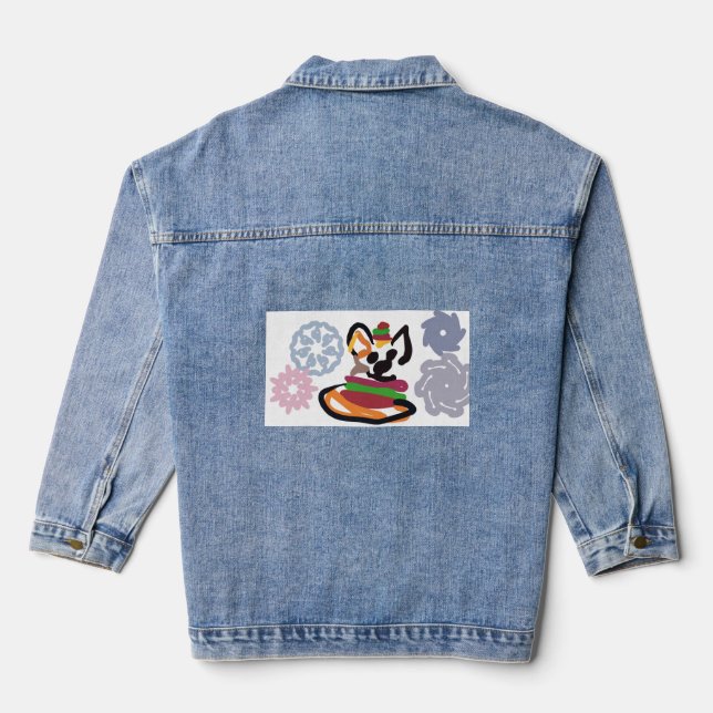 Corgi winter denim jacket (Back)