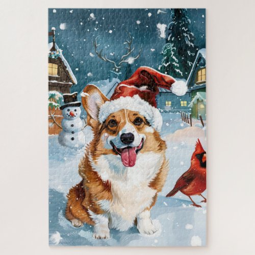 Corgi Winter Wonderland Christmas Joy Jigsaw Puzzle