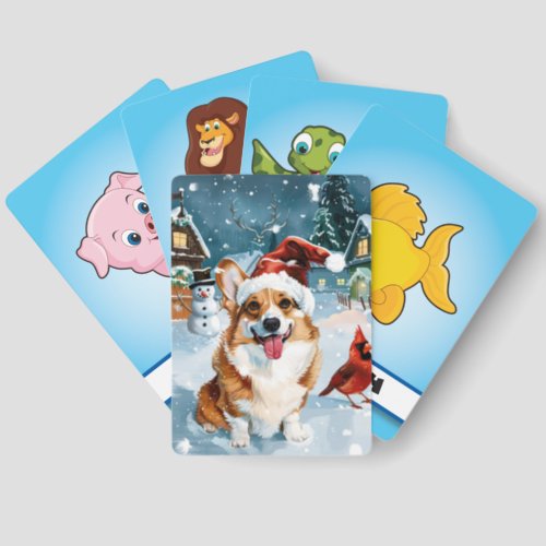 Corgi Winter Wonderland Christmas Joy Matching Game Cards