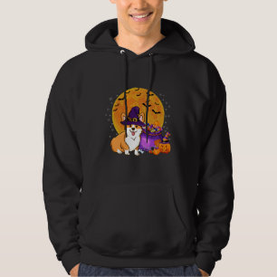 Corgi Witch Autumn Fall Pumpkin Halloween Costume Hoodie