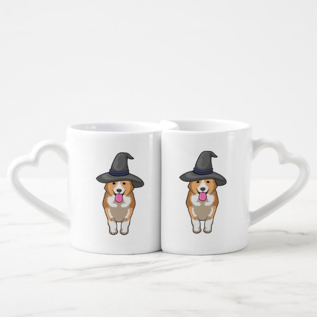 Corgi Witch Coffee Mug Set (Front Nesting)