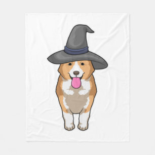 Corgi Witch Fleece Blanket