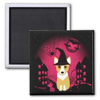 Corgi Witch Magnet by totallypainted at Zazzle