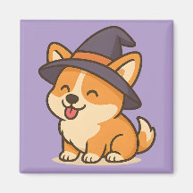Corgi Witch Magnets | Cute Magical Kitchen Decor
