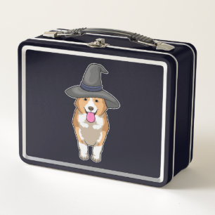 Corgi Witch Metal Lunch Box