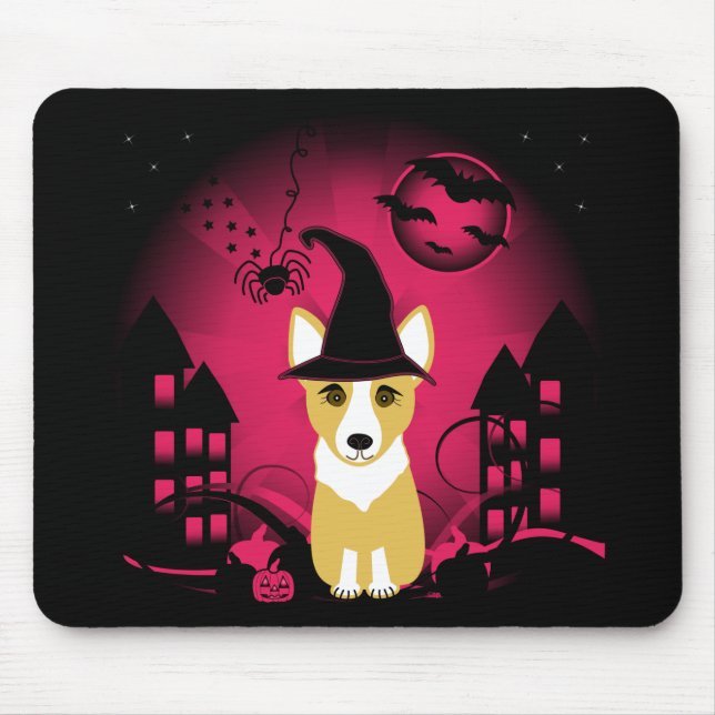 Corgi Witch Mouse Pad (Front)
