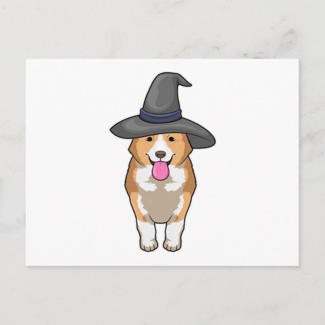 Corgi Witch Postcard (Front)