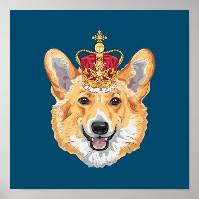 Corgi with a Crown Poster (Front)
