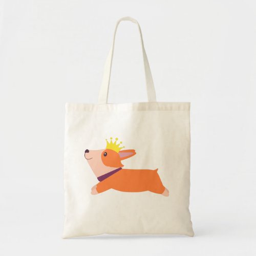 Corgi with Crown Tote Bag