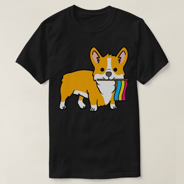 Corgi With Panseual Pride Flag-661 T-Shirt (Design Front)