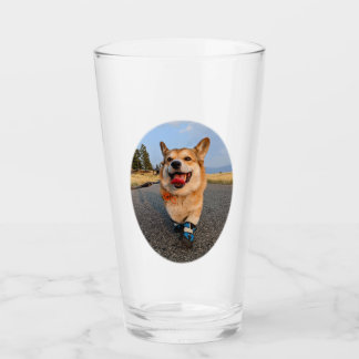 Corgi with Shoes  Glass