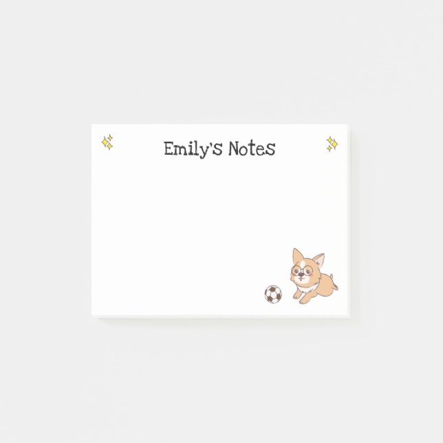 Corgi With Soccer Ball Notes (Front)