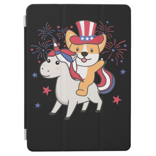 Corgi With Unicorn For The Fourth Of July iPad Air Cover