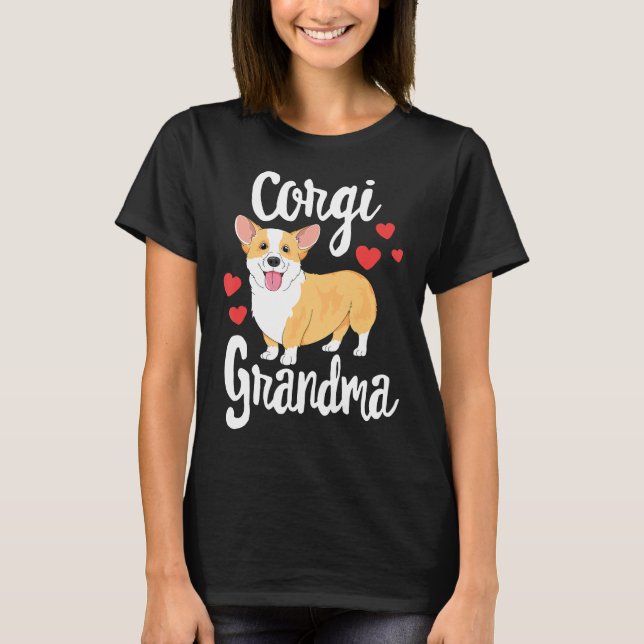 Corgi Women Girls Puppy Dog Grandma T-Shirt (Front)