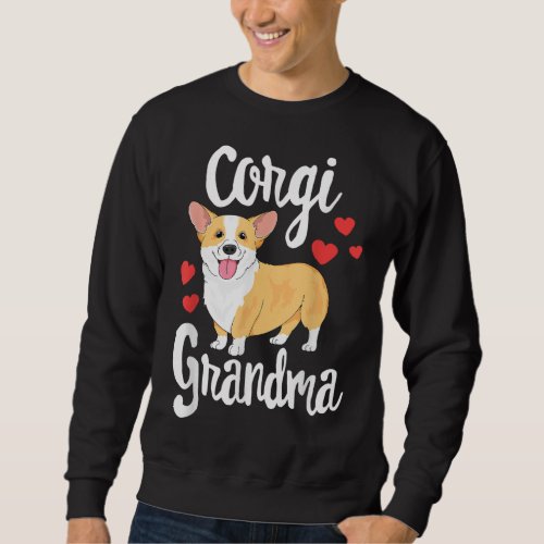 Corgi Women Girls Puppy Lover Dog Grandma Gift Sweatshirt