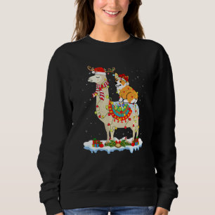 Corgi Xmas Lighting Santa Corgi Riding Llama Chris Sweatshirt