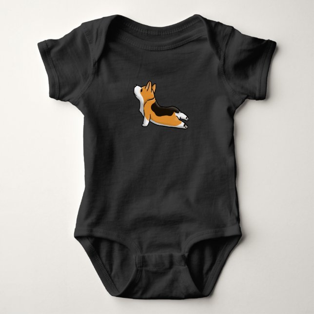 Corgi Yoga Baby Bodysuit (Front)