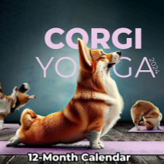 Corgi Yoga Calendar 2024 at Zazzle