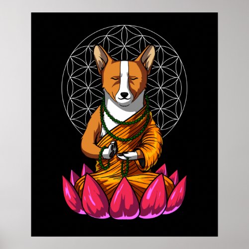 Corgi Yoga Dog Meditation Buddha Pet Poster