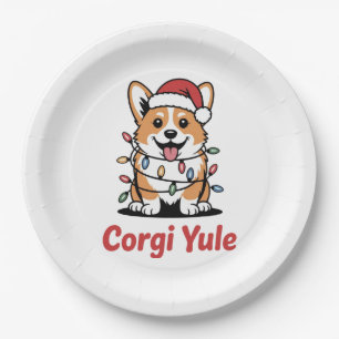 Corgi Yule Funny Christmas Kawaii Corgi Dog Lover Paper Plates