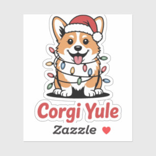 Corgi Yule Funny Christmas Kawaii Corgi Dog Lover Sticker
