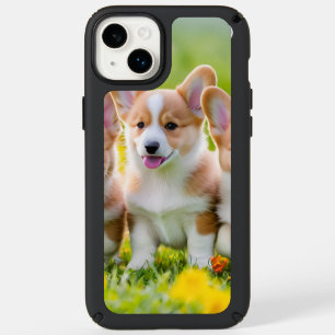 Corgies playing in the grass speck iPhone 14 plus case
