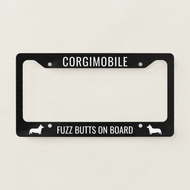 Corgi license deals plate frame