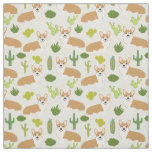 Corgis and Cactus Fabric - cute sewing fabric