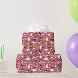 Corgis and Cupcakes Birthday Party Wrapping Paper