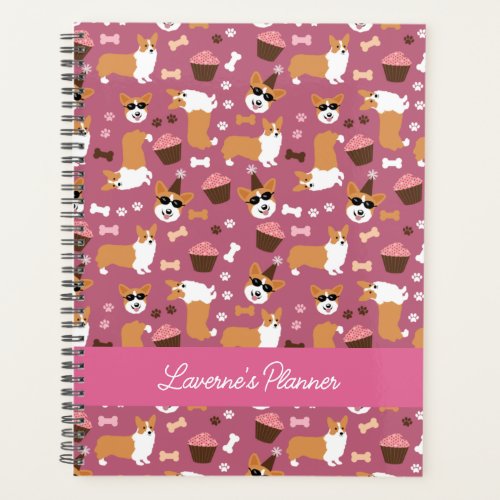 Corgis and Cupcakes Cute Funny Weekly Monthly Planner