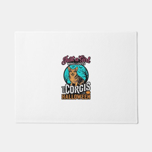 Corgis and Halloween Girl Vintage Engraving Shirt  Doormat