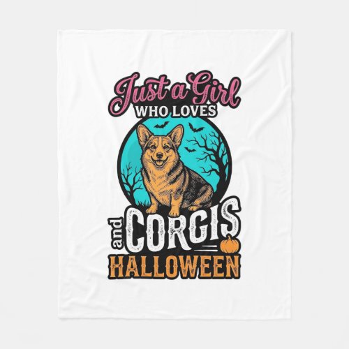 Corgis and Halloween Girl Vintage Engraving Shirt Fleece Blanket