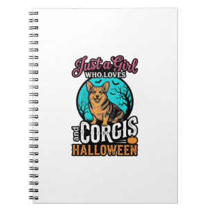 Corgis and Halloween Girl Vintage Engraving Shirt  Notebook