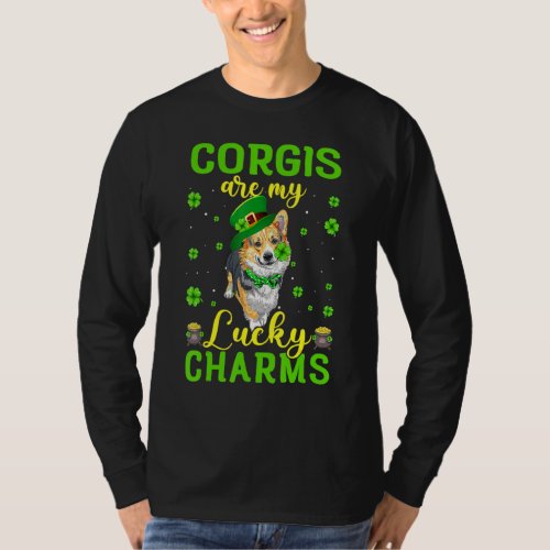 Corgis Are My Lucky Charms St Patricks Day For Men T_Shirt