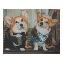 Corgi In Hat And LV Bag Canvas - Canvas Artwork