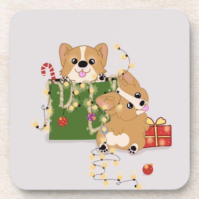 Corgis Beverage Coaster (Front)