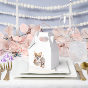 Corgis Books and Iced Coffee for Dog Favor Boxes