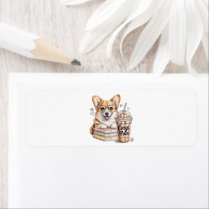 Corgis Books and Iced Coffee for Dog Label