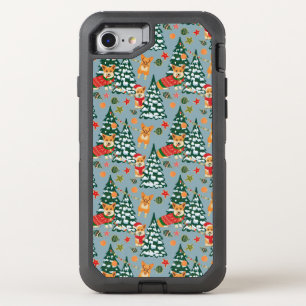 Corgis decorate the Christmas Tree in Forest OtterBox Defender iPhone SE/8/7 Case