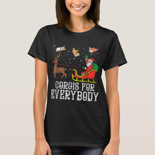 Corgis For Everybody Christmas Dog Funny Xmas Sant T_Shirt