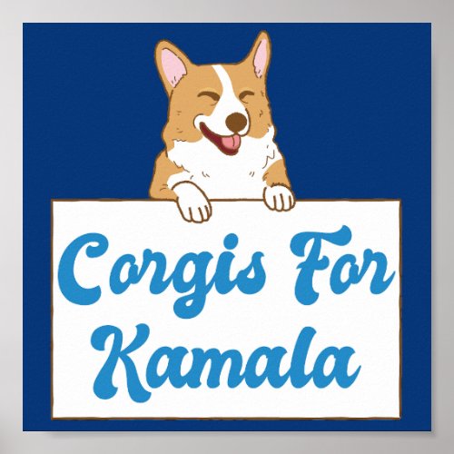 Corgis for Kamala Funny Election Poster