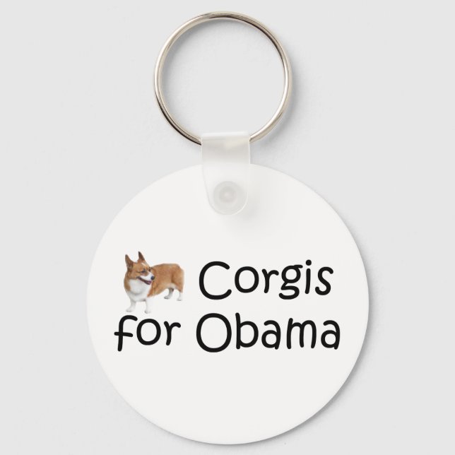 Corgis for Obama Keychain (Front)