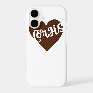 CORGIS - HEART WITH PAW TYPOGRAPHY iPhone 17 CASE