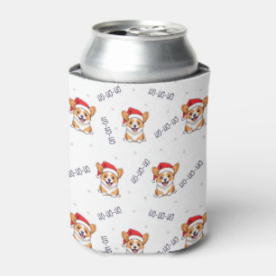 Corgis in Santa Hats Christmas Pattern Can Cooler