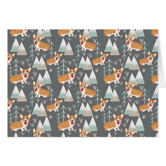 Corgis in the Mountains and Forest Pattern Cards (Front Horizontal)
