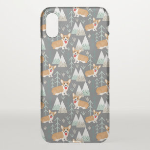 Corgis in the Mountains and Forest Pattern iPhone X Case