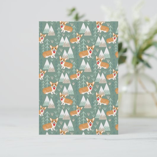 Corgis in the Mountains Forest Pattern (Standing Front)
